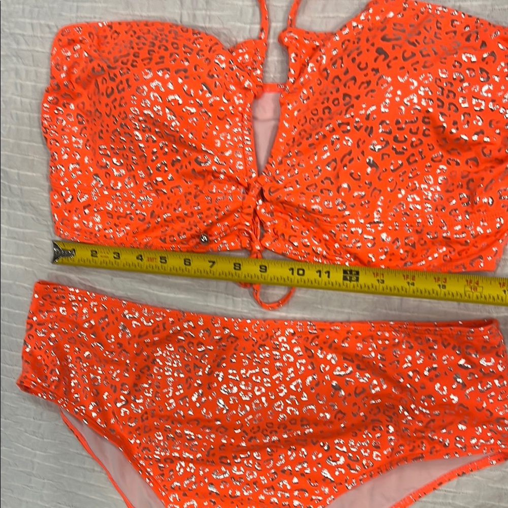 Bikini 👙 plus size swim suit bathing suit 🩱 women leopard 3XL orange metallic - Picture 9 of 11